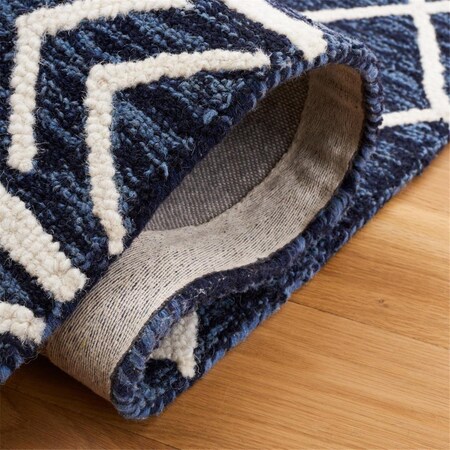 Safavieh 6 x 6 ft. Metro Hand Tufted Wool & Cotton Latex Round Area Rug; Navy & Ivory MET460N-6R